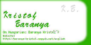 kristof baranya business card